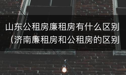 山东公租房廉租房有什么区别（济南廉租房和公租房的区别）