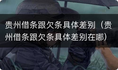 贵州借条跟欠条具体差别（贵州借条跟欠条具体差别在哪）