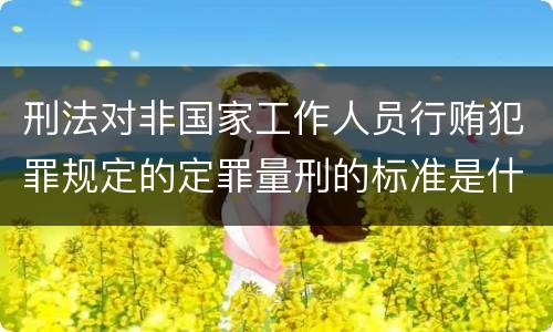 刑法对非国家工作人员行贿犯罪规定的定罪量刑的标准是什么样的