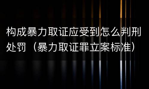 构成暴力取证应受到怎么判刑处罚（暴力取证罪立案标准）