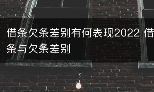 借条欠条差别有何表现2022 借条与欠条差别