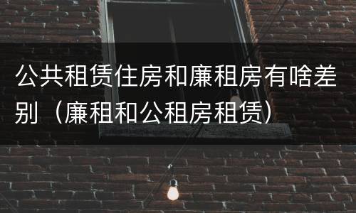 公共租赁住房和廉租房有啥差别（廉租和公租房租赁）