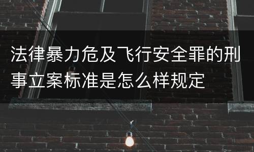 法律暴力危及飞行安全罪的刑事立案标准是怎么样规定