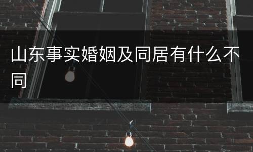 山东事实婚姻及同居有什么不同