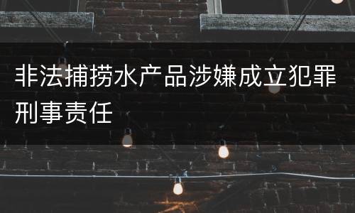 非法捕捞水产品涉嫌成立犯罪刑事责任