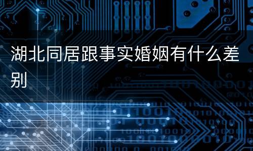 湖北同居跟事实婚姻有什么差别