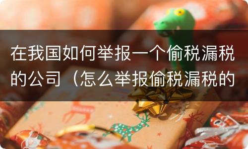 在我国如何举报一个偷税漏税的公司（怎么举报偷税漏税的公司）