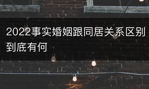 2022事实婚姻跟同居关系区别到底有何