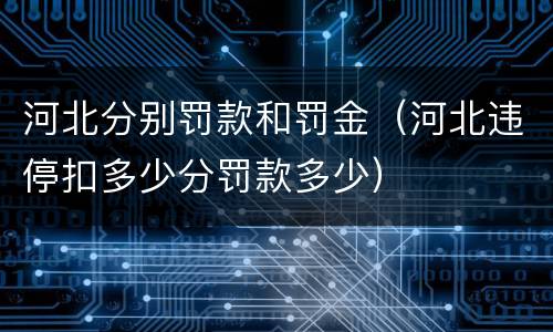河北分别罚款和罚金（河北违停扣多少分罚款多少）