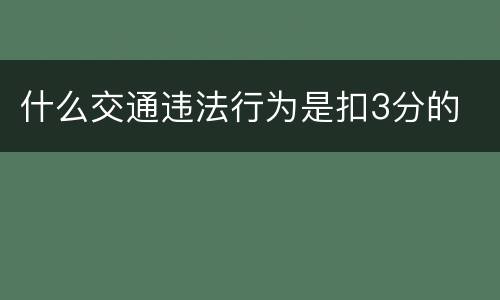 什么交通违法行为是扣3分的