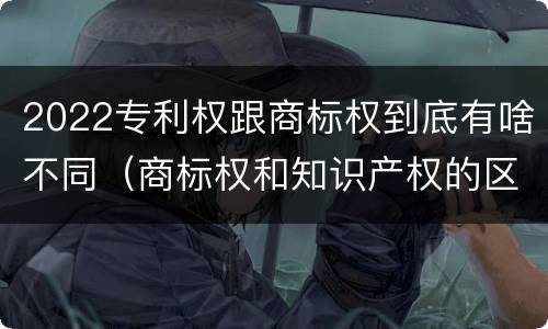2022专利权跟商标权到底有啥不同（商标权和知识产权的区别）