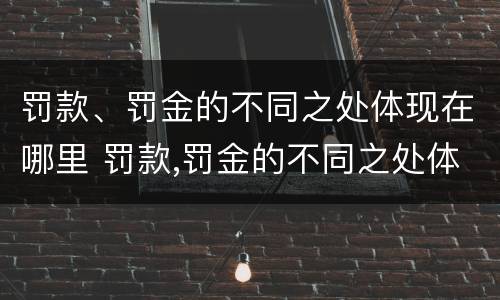 罚款、罚金的不同之处体现在哪里 罚款,罚金的不同之处体现在哪里的原则