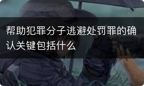 帮助犯罪分子逃避处罚罪的确认关键包括什么