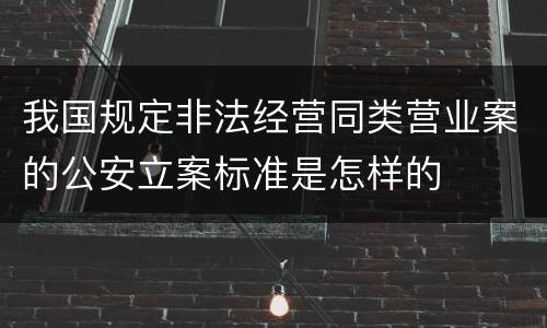 我国规定非法经营同类营业案的公安立案标准是怎样的