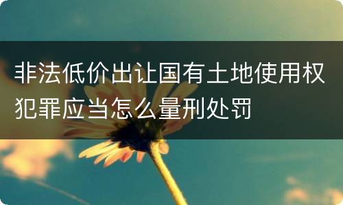 非法低价出让国有土地使用权犯罪应当怎么量刑处罚