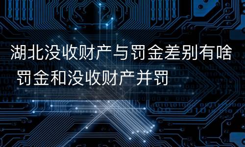 湖北没收财产与罚金差别有啥 罚金和没收财产并罚