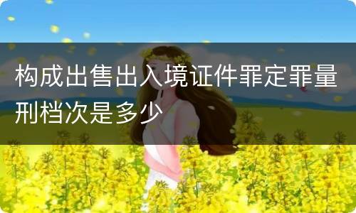 构成出售出入境证件罪定罪量刑档次是多少