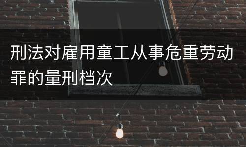 刑法对雇用童工从事危重劳动罪的量刑档次