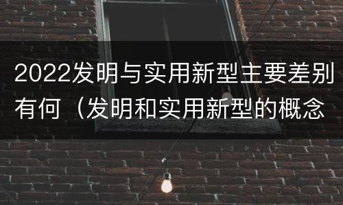 2022发明与实用新型主要差别有何（发明和实用新型的概念）