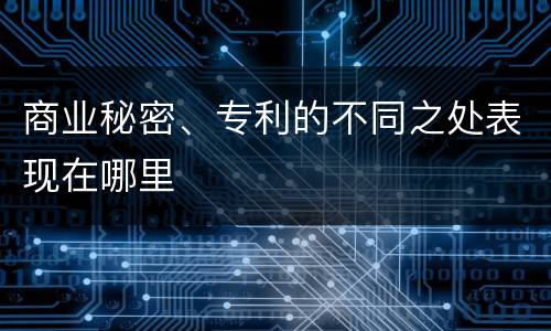 商业秘密、专利的不同之处表现在哪里