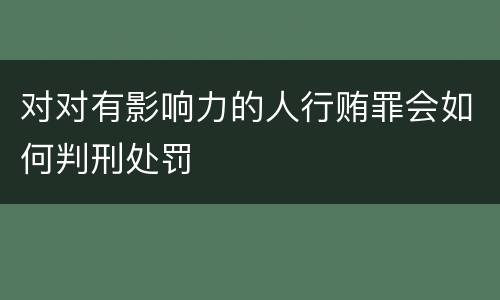 对对有影响力的人行贿罪会如何判刑处罚