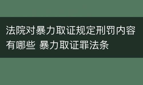 法院对暴力取证规定刑罚内容有哪些 暴力取证罪法条