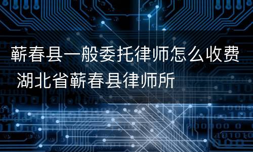 蕲春县一般委托律师怎么收费 湖北省蕲春县律师所
