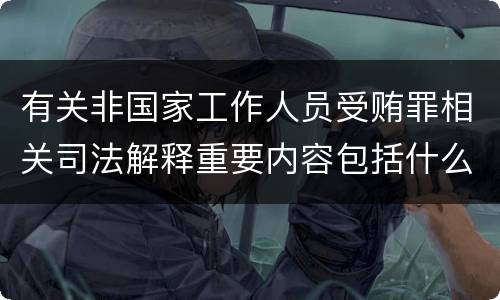 有关非国家工作人员受贿罪相关司法解释重要内容包括什么