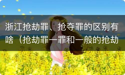 浙江抢劫罪、抢夺罪的区别有啥（抢劫罪一罪和一般的抢劫罪）