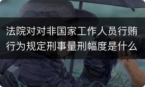 法院对对非国家工作人员行贿行为规定刑事量刑幅度是什么样