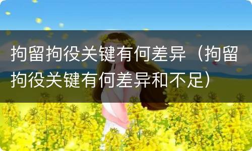 拘留拘役关键有何差异（拘留拘役关键有何差异和不足）