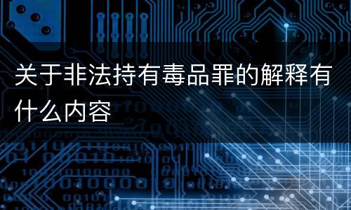 关于非法持有毒品罪的解释有什么内容