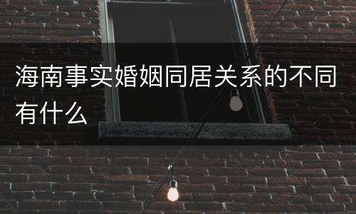 海南事实婚姻同居关系的不同有什么