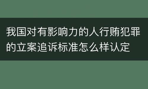 我国对有影响力的人行贿犯罪的立案追诉标准怎么样认定