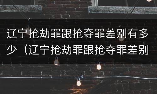 辽宁抢劫罪跟抢夺罪差别有多少（辽宁抢劫罪跟抢夺罪差别有多少）