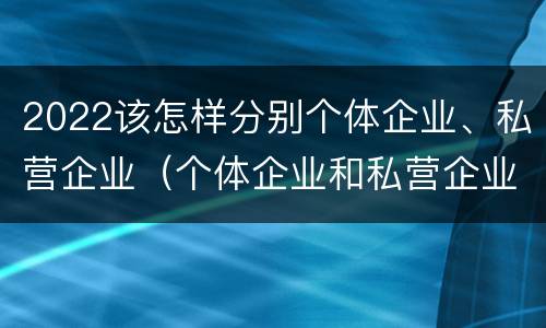 2022该怎样分别个体企业、私营企业（个体企业和私营企业有哪些）