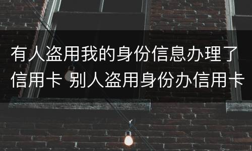 有人盗用我的身份信息办理了信用卡 别人盗用身份办信用卡