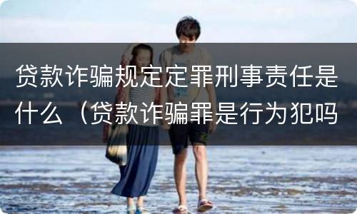 贷款诈骗规定定罪刑事责任是什么（贷款诈骗罪是行为犯吗）