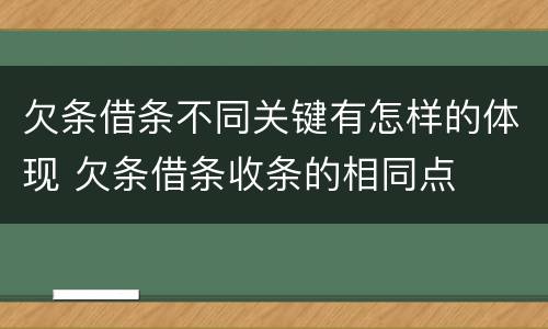 欠条借条不同关键有怎样的体现 欠条借条收条的相同点