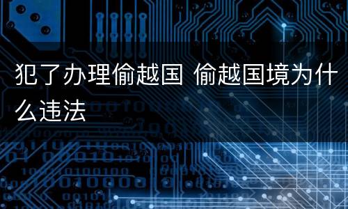 犯了办理偷越国 偷越国境为什么违法