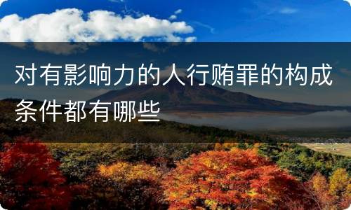 对有影响力的人行贿罪的构成条件都有哪些