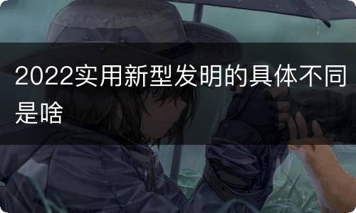 2022实用新型发明的具体不同是啥