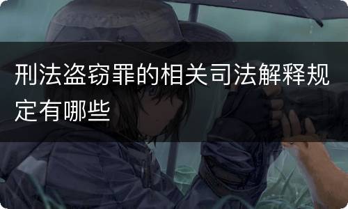 刑法盗窃罪的相关司法解释规定有哪些