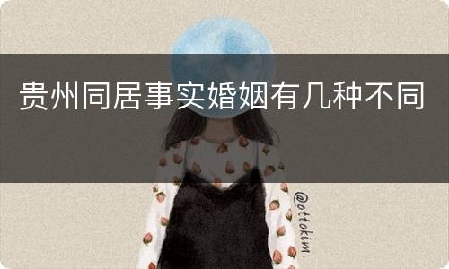贵州同居事实婚姻有几种不同