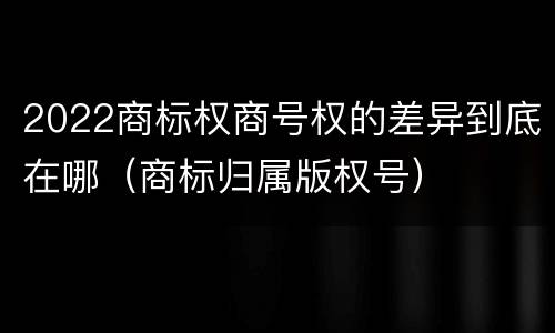 2022商标权商号权的差异到底在哪（商标归属版权号）