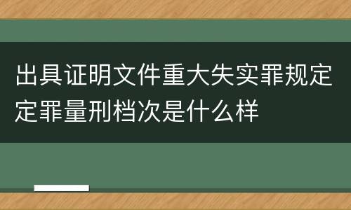 出具证明文件重大失实罪规定定罪量刑档次是什么样