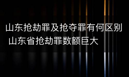 山东抢劫罪及抢夺罪有何区别 山东省抢劫罪数额巨大