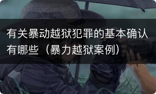 有关暴动越狱犯罪的基本确认有哪些（暴力越狱案例）