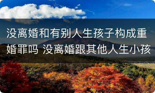没离婚和有别人生孩子构成重婚罪吗 没离婚跟其他人生小孩算重婚罪吗