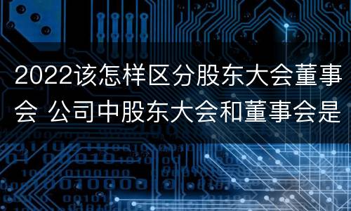 2022该怎样区分股东大会董事会 公司中股东大会和董事会是什么关系